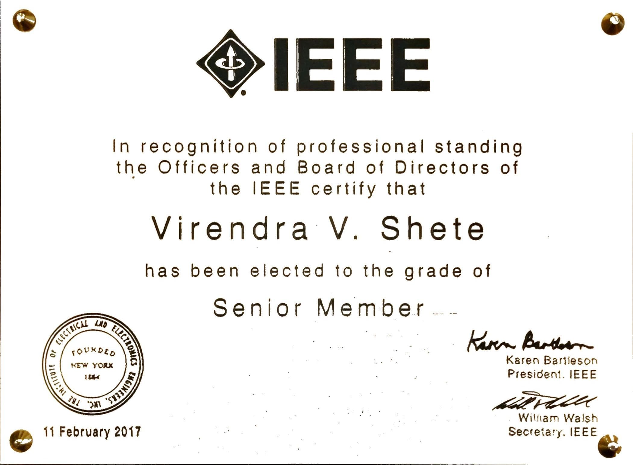 IEEE Senior Member 2017